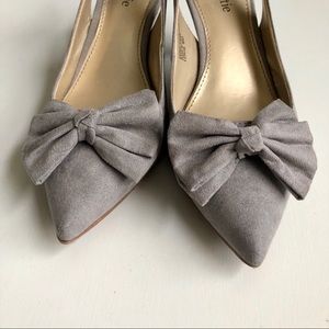 Kelly & Katie Gray Suede Slingback heel with bow